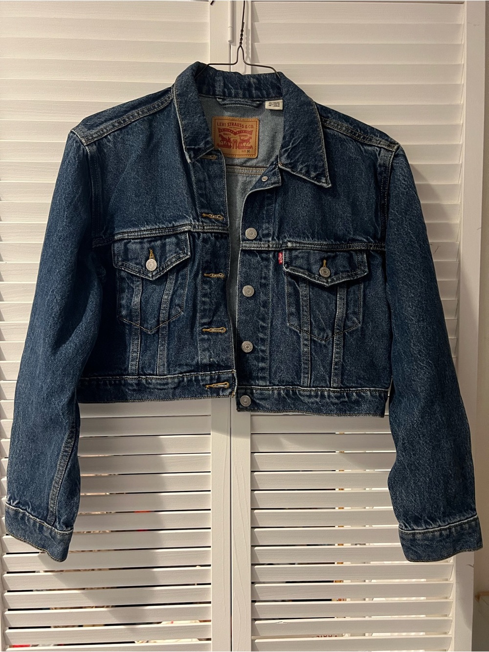 Levi's Women's Cropped Jean Jacket Blue Denim Size M